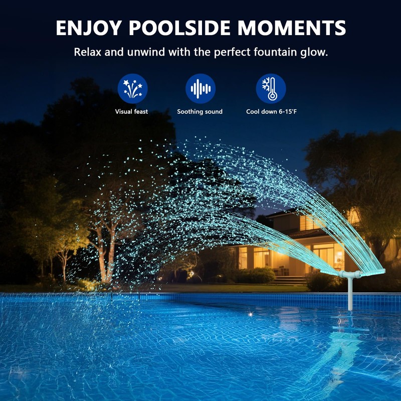 Pool Fountain with Lights | Solar Pool Fountain for Above