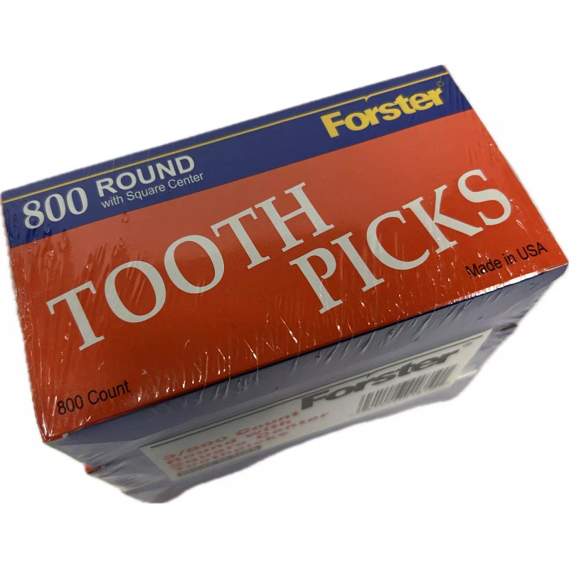 FORSTER 3/800 Forster Round with Square Center Wooden Toothpicks USA