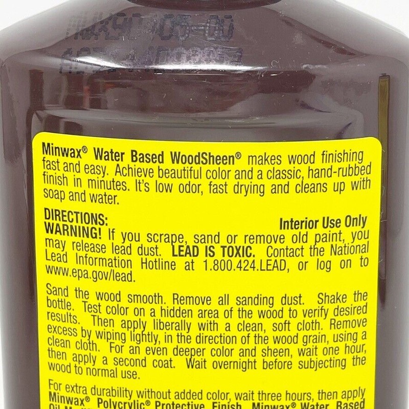 Minwax Wood-Sheen Rubbing Stain & Finish Natural Water Based Discontinued