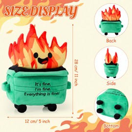 Jenaai Emotional Dumpster Plush Gifts for Employees Coworkers 11 Inch Funny Stuffed Dolls Pillow Dumpster Desk Accessories Postive Gifts for Valentine's Day Easter Stress Relief Plushies