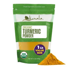 Kevala Cúrcuma Orgánica en Polvo - 454 g, Curcuma en Polvo Sin Gluten