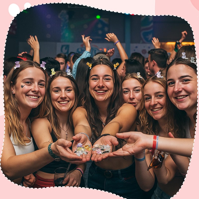 Solsew 24 Pcs Mini Resin Bear Hair Clips Hairpin for