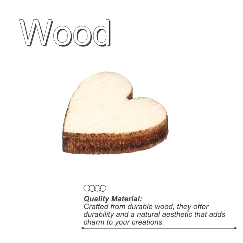 PATIKIL 10mm Wooden Hearts, 100 Pack Unfinished Wood Hearts Blank