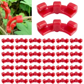 mohito Pack of 60 Plant Growth Bender Clips, 90 Degree Plant Bender Gardening Plant Support Fixture Climbing Plants Attachment Clip for Plant Control Bending Clips for Plant Branches (Red)
