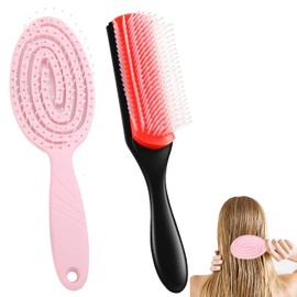 GWAWG Hair Brush Curly Hair Brush Flexible Soft with Unique Spiral for Men and Women Straight Curly Wet Hair 2 Pieces