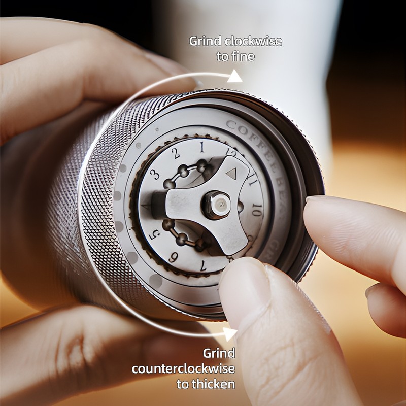 Manual Coffee Bean Grinder 12 Coarseness Settings CNC Stainless Steel