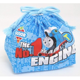 o-esuke- Lunch Drawstring Blue Approx. 27 × 16 cm (Bottom/Approximately/16 X/12 cm) Thomas Drawstring Lunch Bag KB – 1 