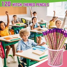 Fullhawl 120 Pcs Witch Party Favor Pencil Bulk Pink and Green Pencil Gift Witch Party Favors for Office School for Pink and Green Movie Supplies