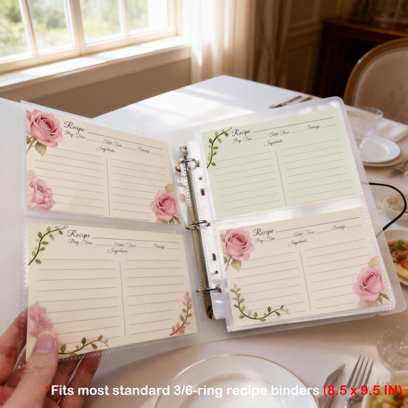 BYSLBTY 30 Pack 4x6 Recipe Card Protectors for 6 or
