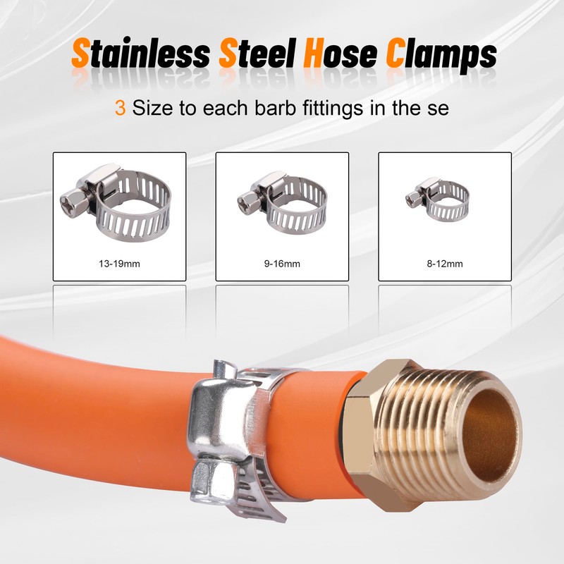 Dazakoot 120Pcs Hose Pipe Fitting & Hose Barb Fitting Kit,