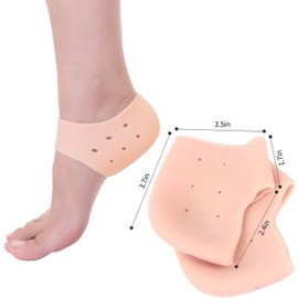 THJOPOKEEL Plantillas de Gel para Talón (2 Pares), Protección contra Fascitis plantar, Tendinitis de Aquiles y Espolones, para Hombres y Mujeres （color de piel）