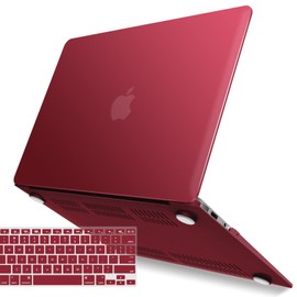 IBENZER Compatible with Old Version MacBook Air 13 Inch Case (2010-2017 Release). Models: A1466 / A1369, Plastic Hard Shell Case with Keyboard Cover for Mac Air 13, Wine Red, A13WR+1A