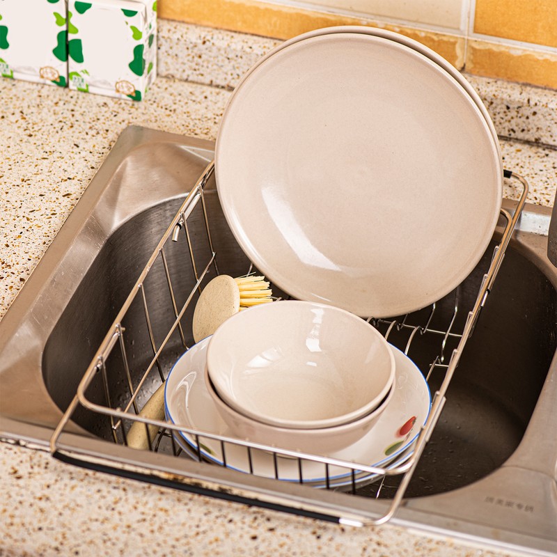 Dish Drying Rack Expandable Dishes Drainer Over The Sink Adjustable