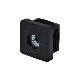 GleitGut 4 x Threaded Plugs Square Tube M8 and M10 Insert Sockets Square Plastic Black (30 x 30 mm M8)
