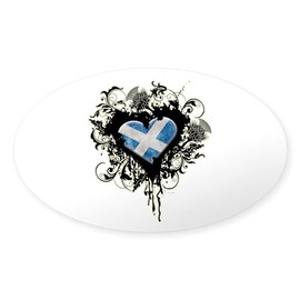 CafePress Scottish Heart Oval Car Bumper Sticker