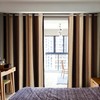 VIAGL Bedroom Curtains Absolute Heat Insulation Chenille Vertical Striped Color