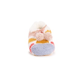 MUK LUKS Women's Cozy Ballerina with Sherpa Lining Slipper, Yellow/Pink, One Size