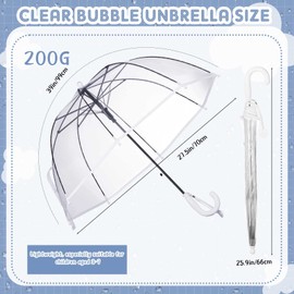 Kacctyen 4 Pcs Kids Clear Windproof Bubble Umbrella Auto Open Rainproof Transparent Umbrella for Children Boys Girls Outing (Transparent)