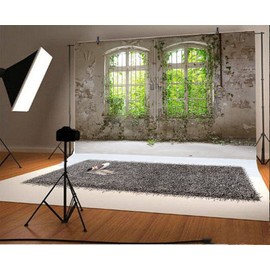 YongFoto 2.2 x 1.5 m Vinyl Photo Background Abandoned Old Ruined Industrial Plant Photography Background Children Photo Studio Backgrounds Props 7 x 5 ft