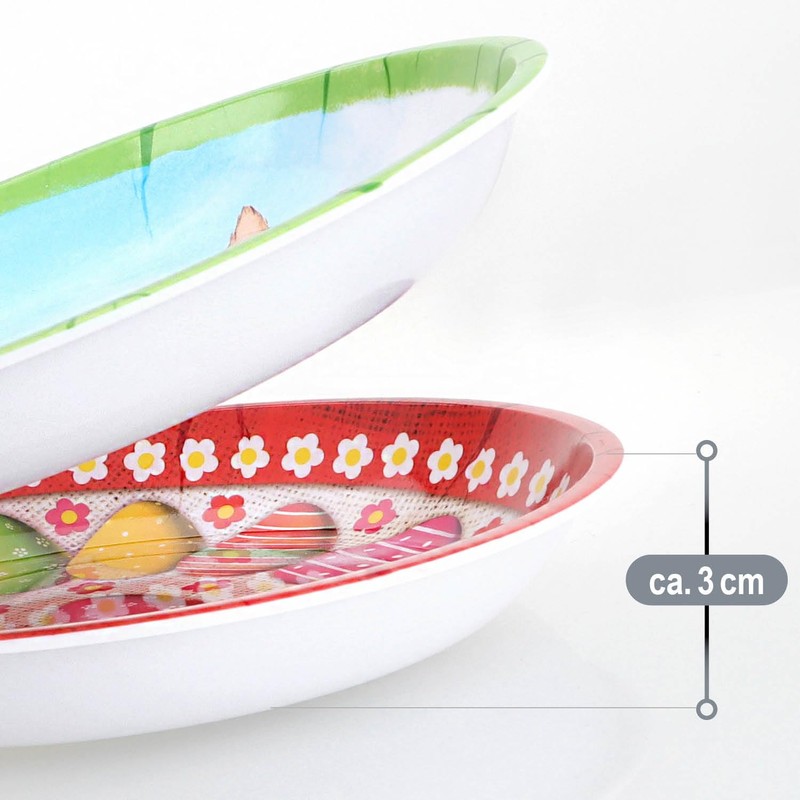 com-four® 3x Easter plates made of melamine - decorative plates