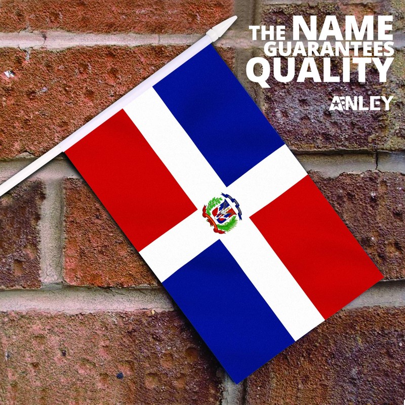 Anley Dominican Mini Flag 12 Pack - Hand Held Small