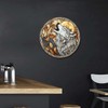 Lygond Metal Sign Tin Sign Circular Stained Glass Gray Wolf