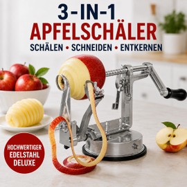 'Stainless Steel "Deluxe Apple Peeler 3 in 1 Function Peeler Slicer and Corer