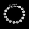 Resweky 3Pcs Wedding Necklace Earrings Sets Silver Rhinestone Bridal Flower
