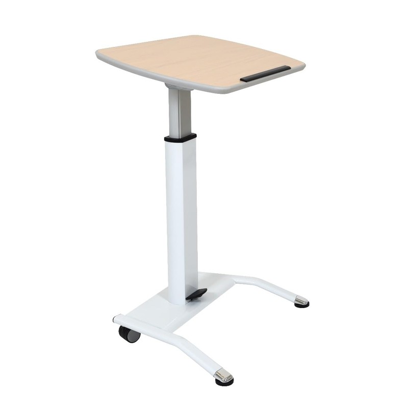 Classroom Basics LX-PNADJ-LW Pneumatic Adjustable-Height Lectern/Mobile Standing Desk - Light