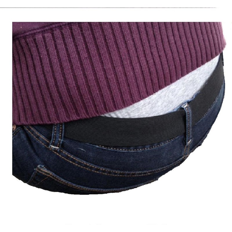 SkinniBelt Cinturón elástico para mujer, azul Denim, M