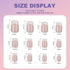 YoYoee 108-Piece Short Square Press on Nails - French False