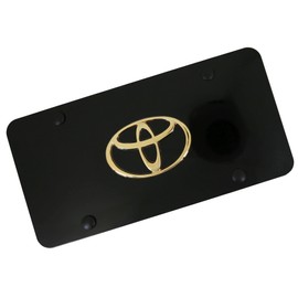 Au-TOMOTIVE GOLD Logo License Plate for Toyota (Gold on Black)