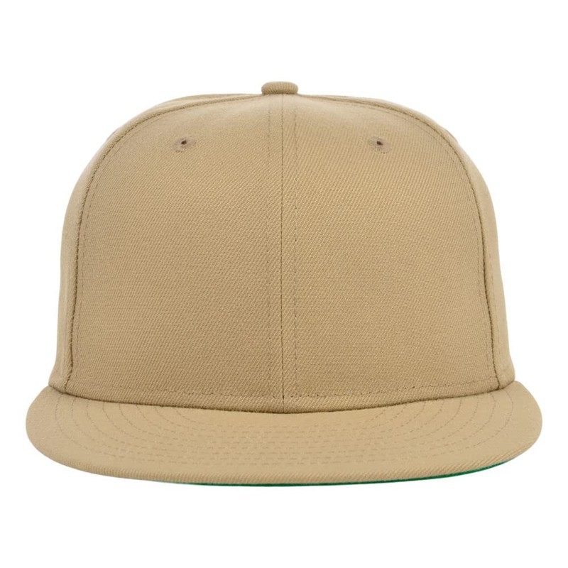 Lids Blank Full Court w/Colored Under Visor Fitted Cap Khaki/Green