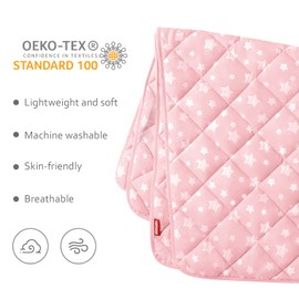 Baby Blanket for Boys and Girls, Soft Cozy Blankets for Kids, Toddler Comforter Quilted with Pink Star Print, Ultra Soft and Comfortable Baby Comforter Down Alternative Crib Comforter, 39x47 Inches