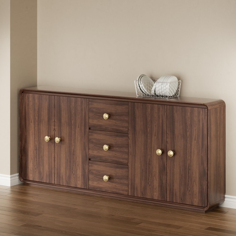 Cosycove 12 Pack Stepped Round Champagne Bronze Cabinet Knobs, Sturdy