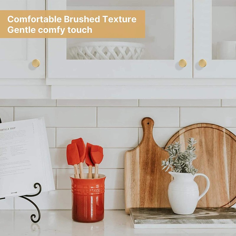 goldenwarm 5 Pack Gold Door Knobs Gold Drawer Knobs Brass