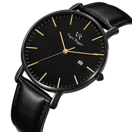 BUREI Men's Wristwatch, Simple, Stylish, Ultra-Thin, Lightweight, Analog Watch, Waterproof, Quartz, Business