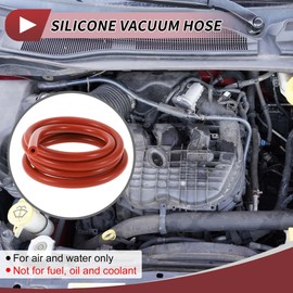 HEROFFIX 1 Pcs for Air and Water Silicone Vacuum Tubing Hose High Temperature Automotive Vacuum Line 5.5Ft 1/4" 6mm ID 3.5mm Thickness Red