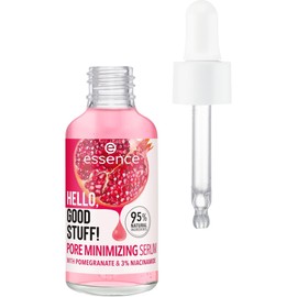 essence HELLO, GOOD STUFF! PORE MINIMIZING Serum, Gesichtsserum, Pink, feuchtigkeitsspendend, glättend, vegan, ohne Parabene, ohne Mikroplastikpartikel, Nanopartikel frei, 1er Pack (30ml)