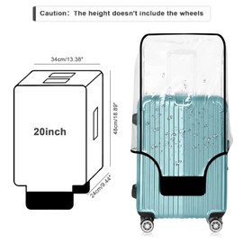 GigabitBest Luggage Covers for Suitcase PVC Suitcase Cover Luggage Cover Protectors Waterproof Clear Luggage Cover for 20 Inch Carry on Luggage(20''(18.89''H x 13.38''L x 9.44''W))