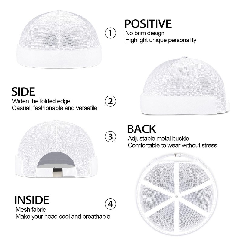 Enwokran Docker Cap Adjustable Sailor Hat UV Protection Docker Hat