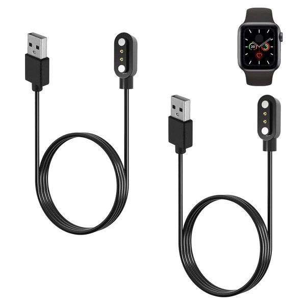 2 Pcs Smart watch Magnetic Charger, 2 Pin 4mm Smartwatch