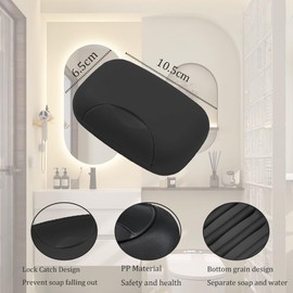 2 Pcs Soap Dish with Lid Travel Soap Case Soap Bar Travel Soap Leakproof Soap Box Container Holder closable Soap Bar Dish Storage for Shower Travel Hiking Bathroom and Camp (2, black&clear)