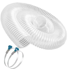 2-1/2" x 5' Heavy PVC Dust Collection Hose, Puncture Resistant PVC Dust Collection Hose, Flexible Clear PVC Fume Collection Hose with Carbon Steel Wire Coil for dust collection systems