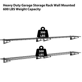 COZONY Garage Storage Rack,Heavy-Duty Garage Wall Shelves,1x6 FT Wall Mounted Storage Shelves,600 lbs Capacity Garage Storage Rack Shelves, 2 Pack Garage Wall Shelving, for Shop, Shed, Garage Storage
