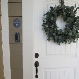 All Hung Up 4" x 5" Aluminum Oval Classy Quality Metal Sign: Full adhesive sticker back | Outdoor or indoor use - Front door, window, house, home, business, office | No Soliciting Thank You | Black metal