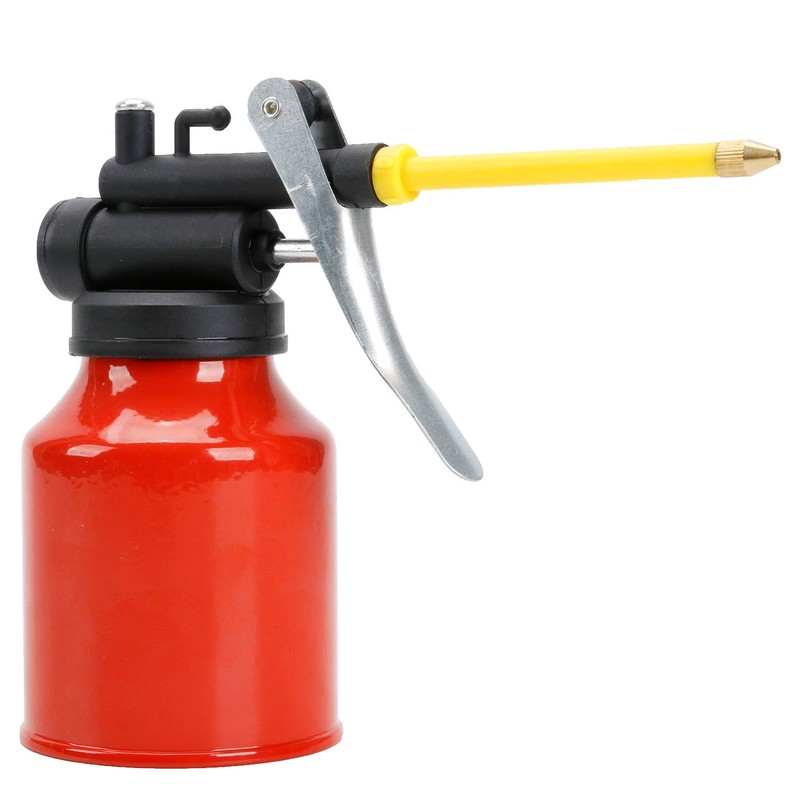 250ml Hand Oil Can, Pump Oiler Can with 2 Spouts