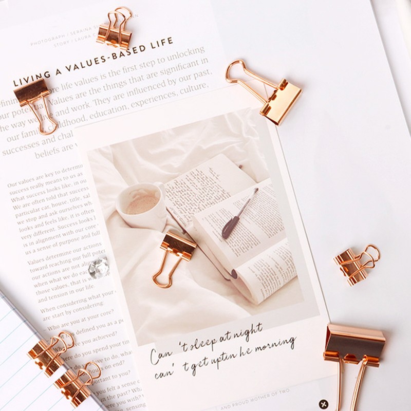 Delhi Deli rose gold double clip 25mm 12 pieces /