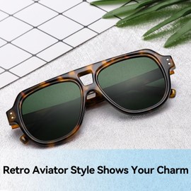 Dollger Retro Polarized Aviator Sunglasses for Men Women Fashion Classic Designer Sunglasses Shades