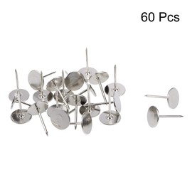 uxcell Upholstery Nails Tacks 16mmx25mm Flat Head Furniture Nails Silver Tone for Furniture Sofa Headboards, 60 Pcs